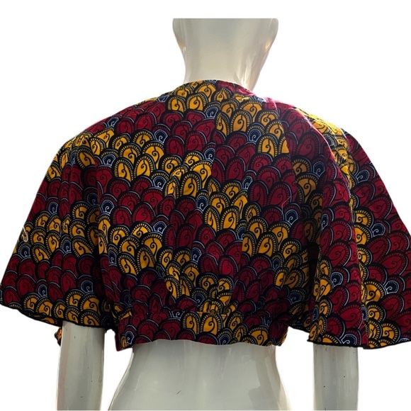 Ankara Print Wrap Blouse - Picture 2 of 5